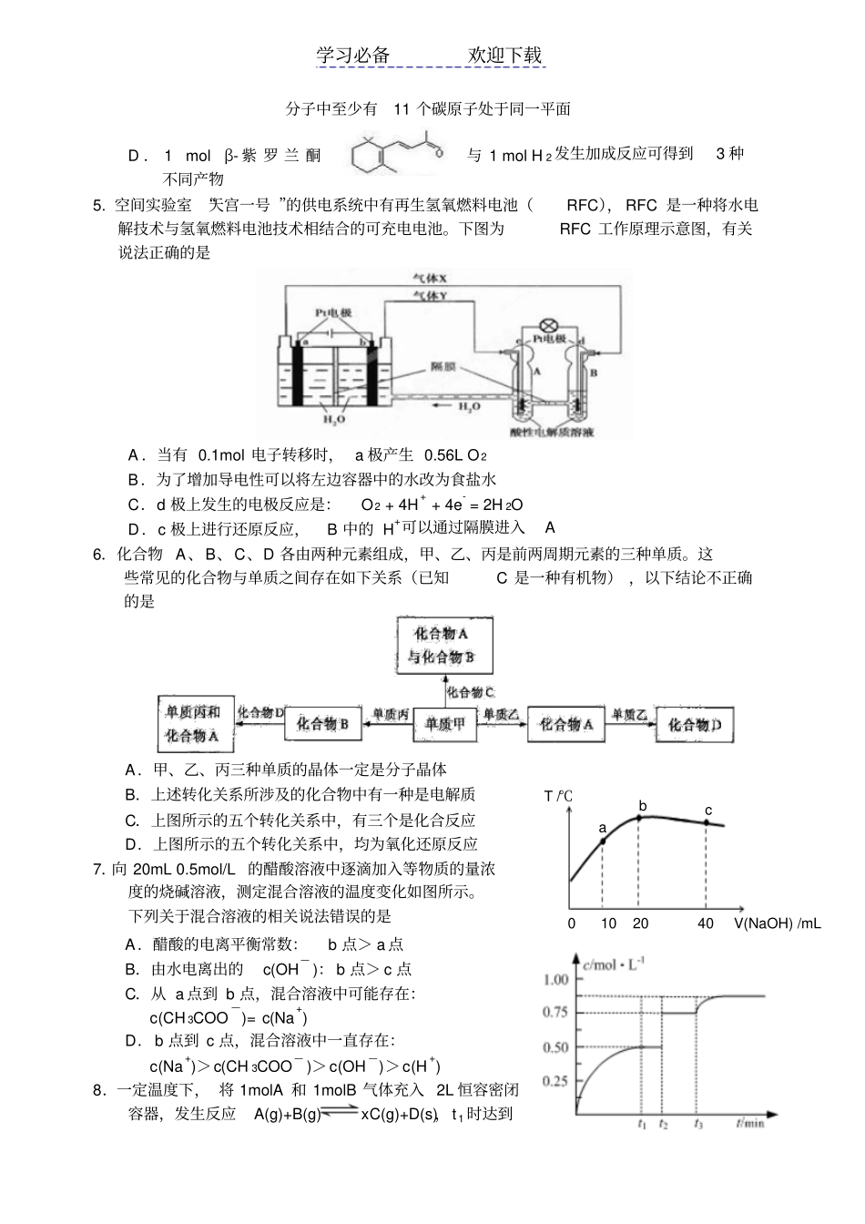 浙江高中学生化学竞赛模拟试题_第2页
