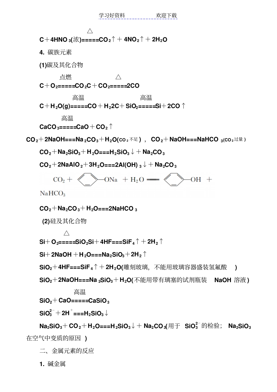 浙江高考化学考前必记的化学方程式汇编_第3页