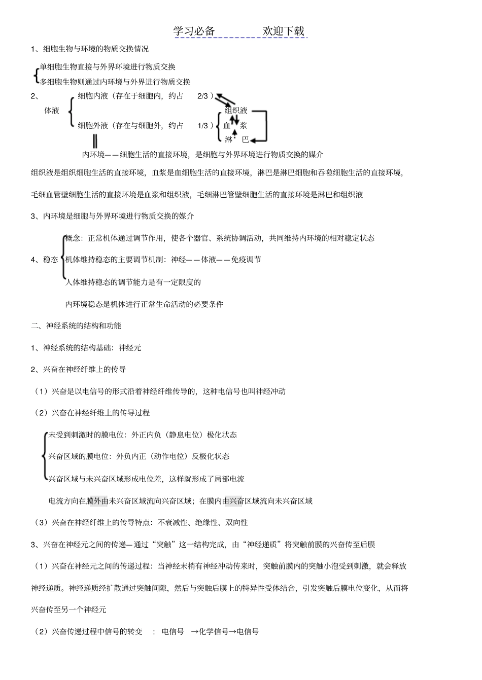 浙科版高中生物复习提纲必修三_第2页