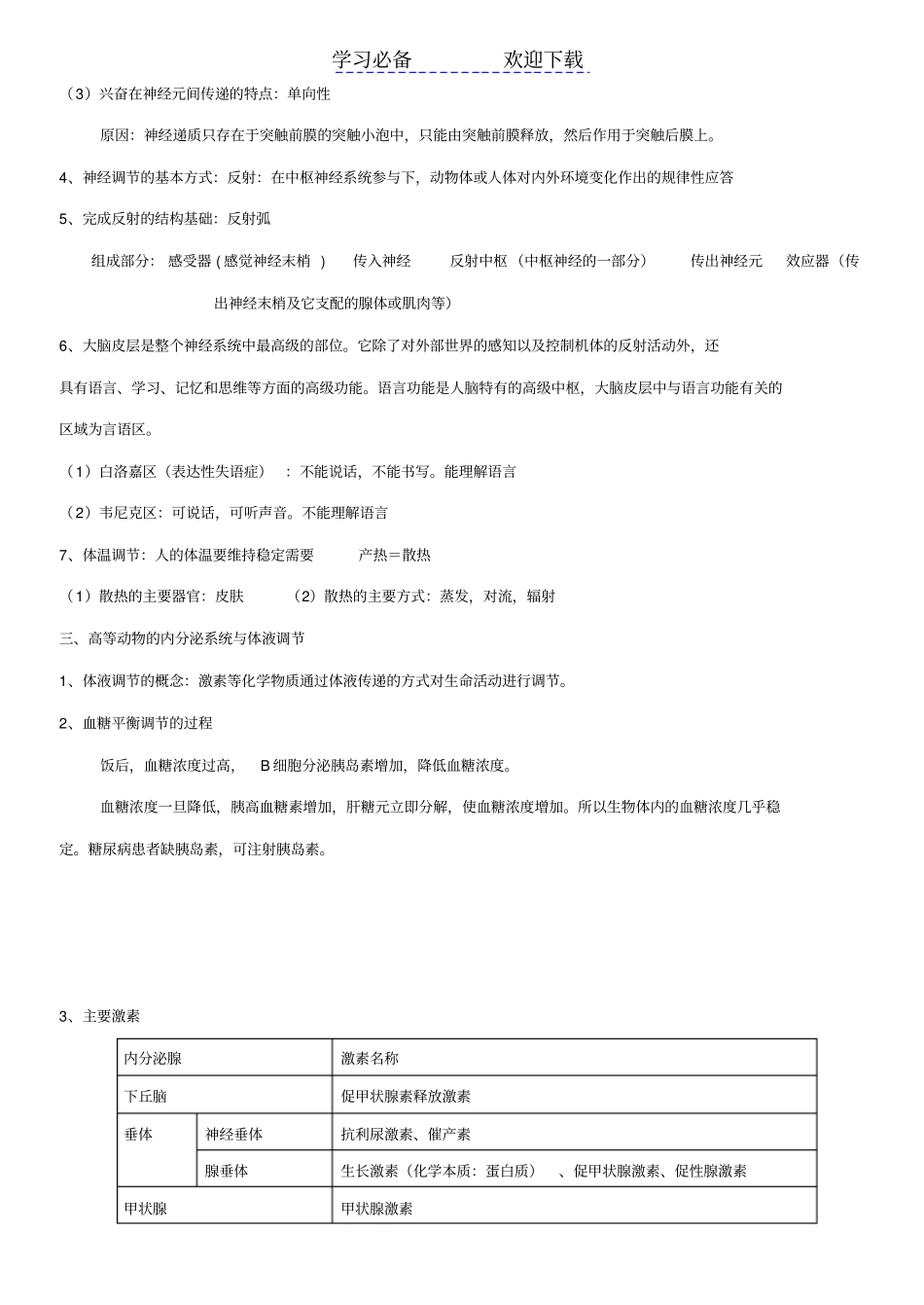 浙科版高中生物复习提纲必修三_第3页