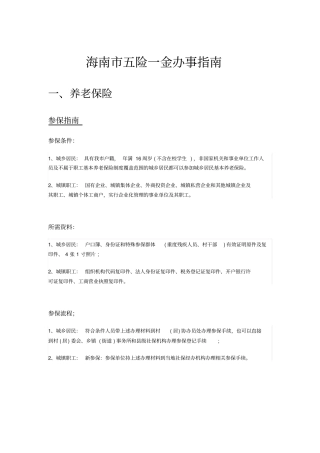 海南五险一金办事指引
