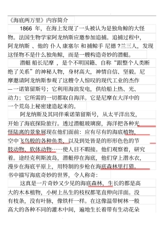 海底两万里内容简介