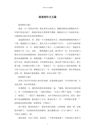 流浪狗作文五篇
