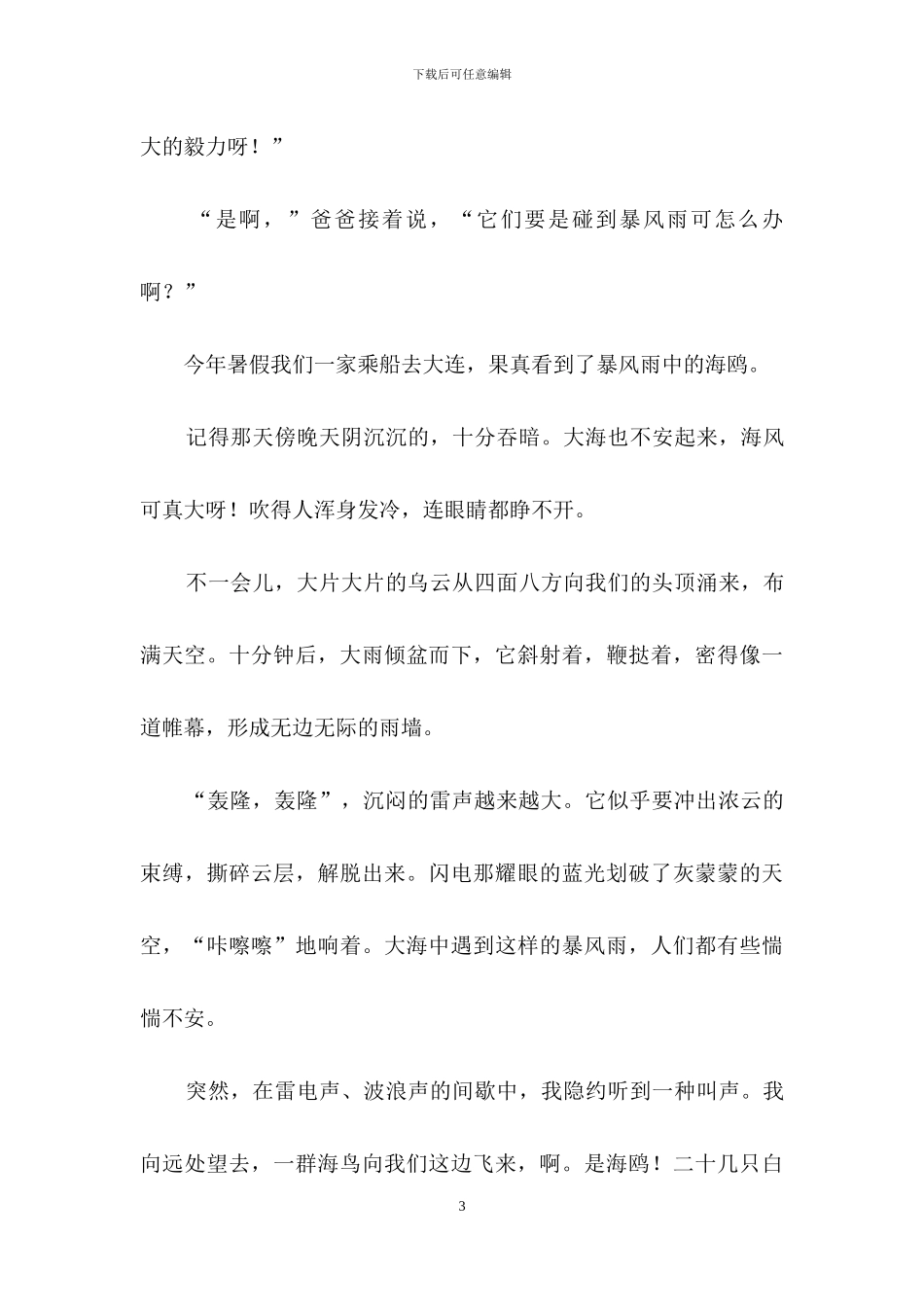 海鸥的作文合集九篇_第3页