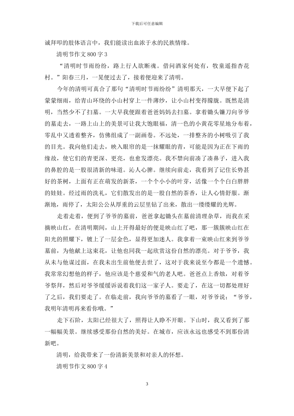 清明节作文800字_第3页