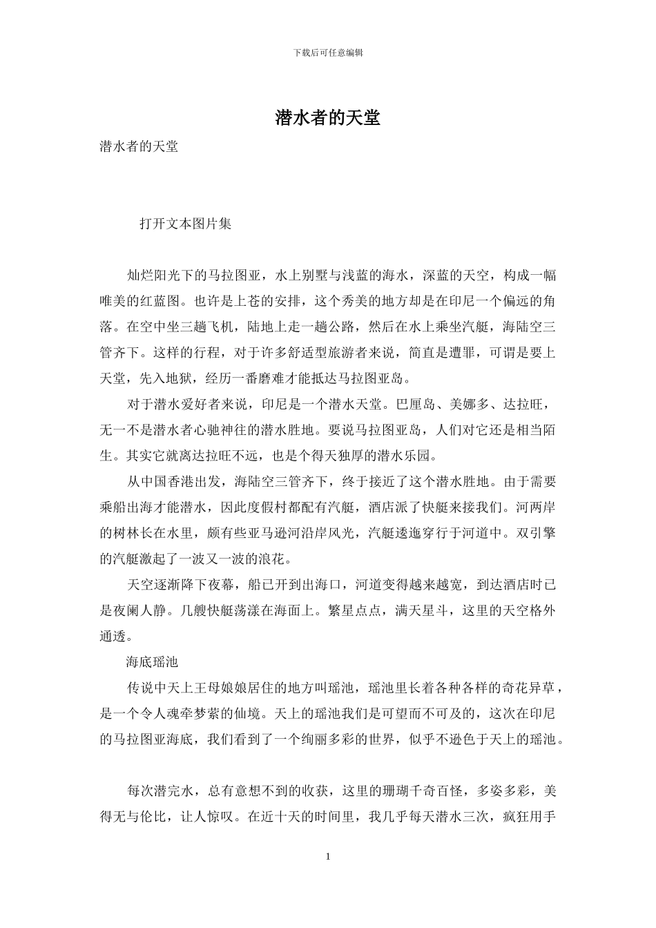 潜水者的天堂_第1页