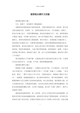 爱国观后感作文四篇