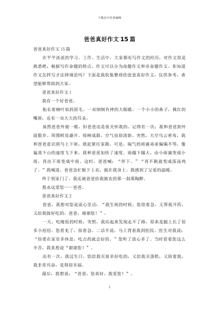 爸爸真好作文15篇