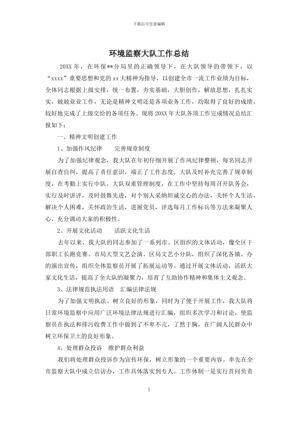 环境监察大队工作总结_第1页