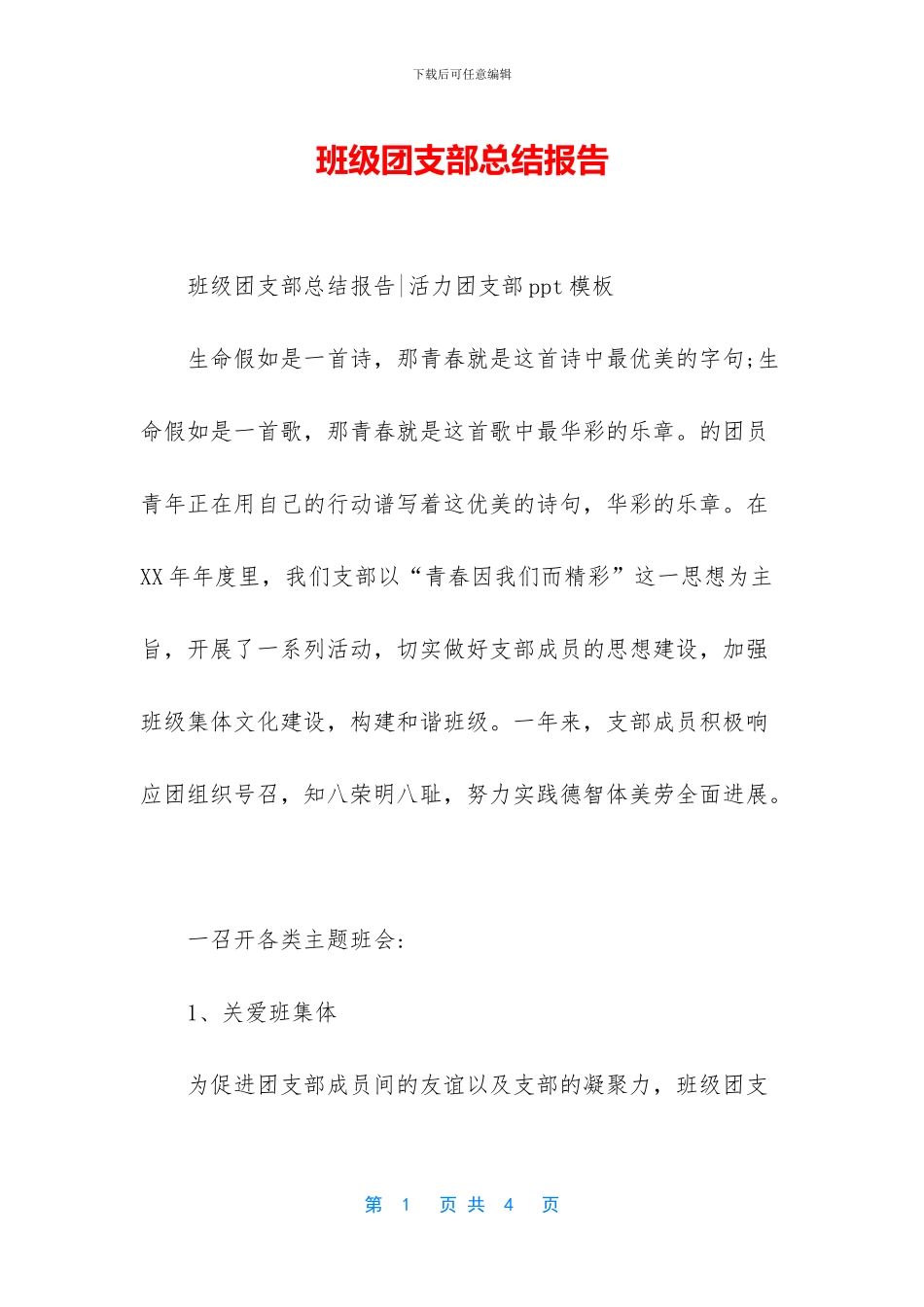 班级团支部总结报告_第1页