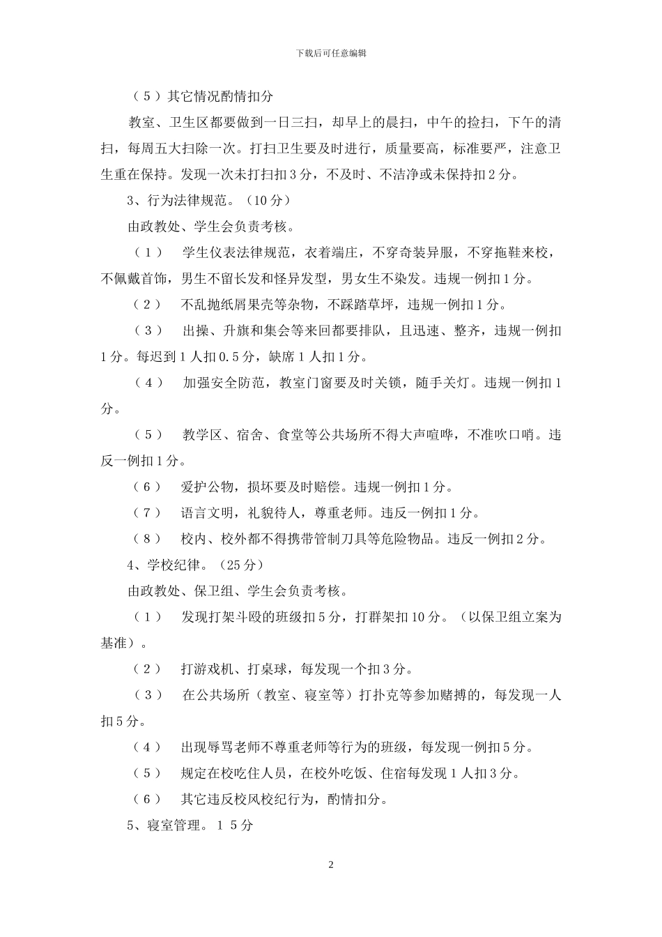 班级管理考核制度_第2页