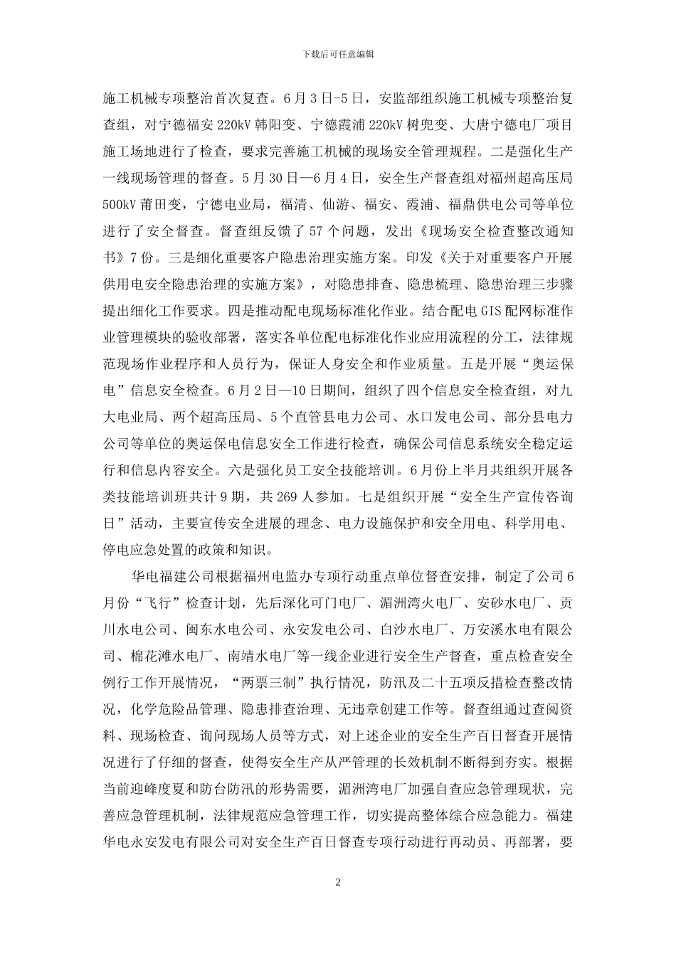 电力行业安全生产集中整治-电力行业安全生产百日督查专项行动简报_第2页