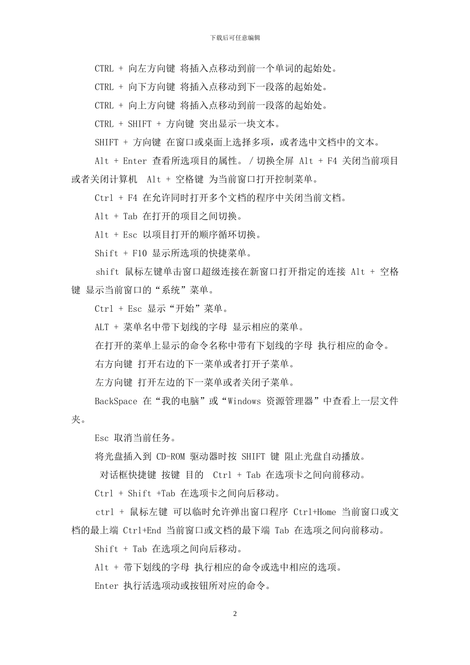 电脑键盘各键功能及各组合键功能常识_第2页