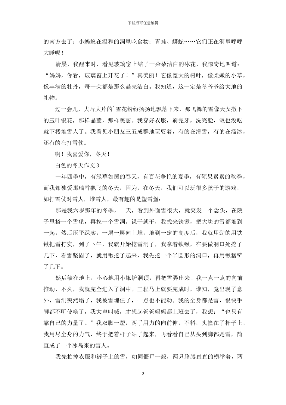 白色的冬天作文6篇_第2页