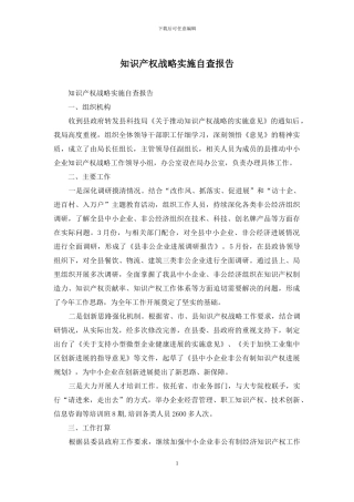 知识产权战略实施自查报告