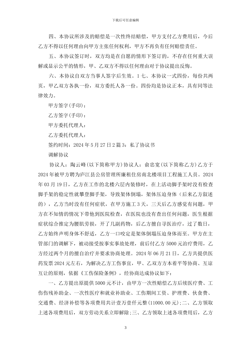 私了协议书怎么写_第3页