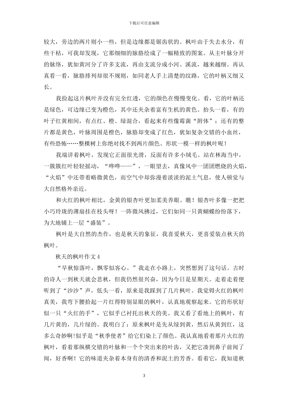 秋天的枫叶作文通用15篇-1_第3页