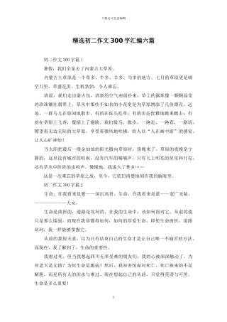 精选初二作文300字汇编六篇