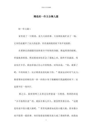 精选初一作文合集九篇