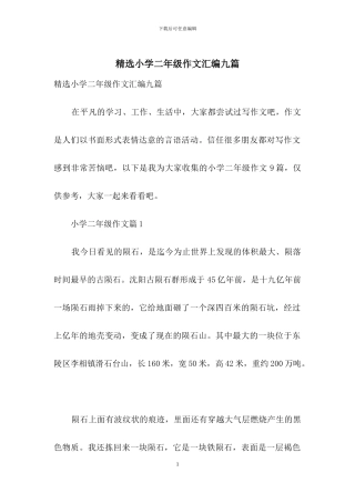 精选小学二年级作文汇编九篇