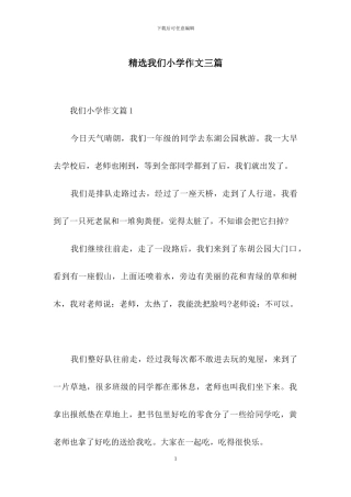 精选我们小学作文三篇