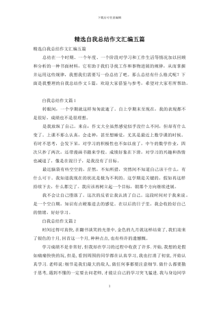 精选自我总结作文汇编五篇
