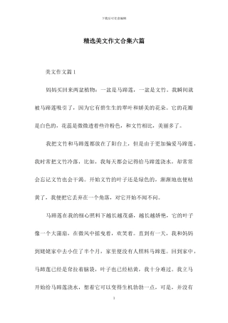 精选美文作文合集六篇