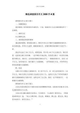 精选调查报告作文300字4篇