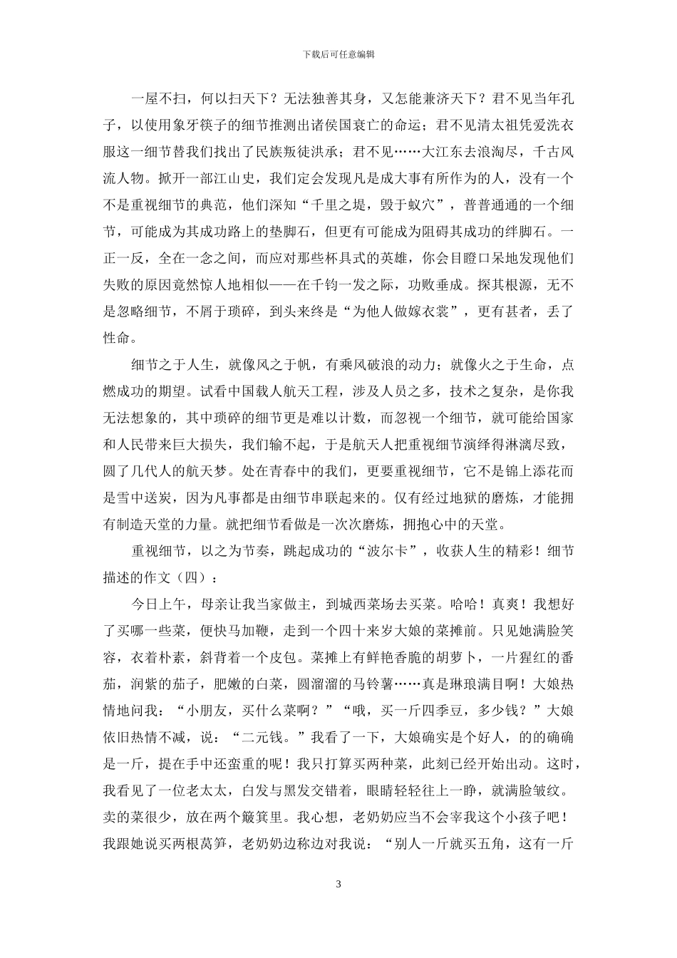 细节描写的作文20篇2024年_第3页