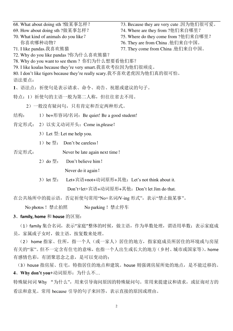 人教版七年级英语下册第五单元知识点总结_第2页