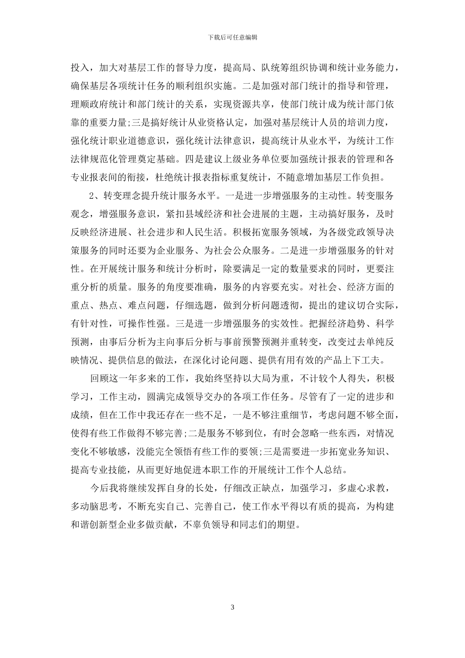 统计个人工作总结_第3页