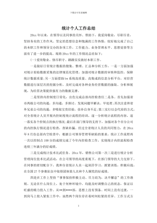 统计个人工作总结