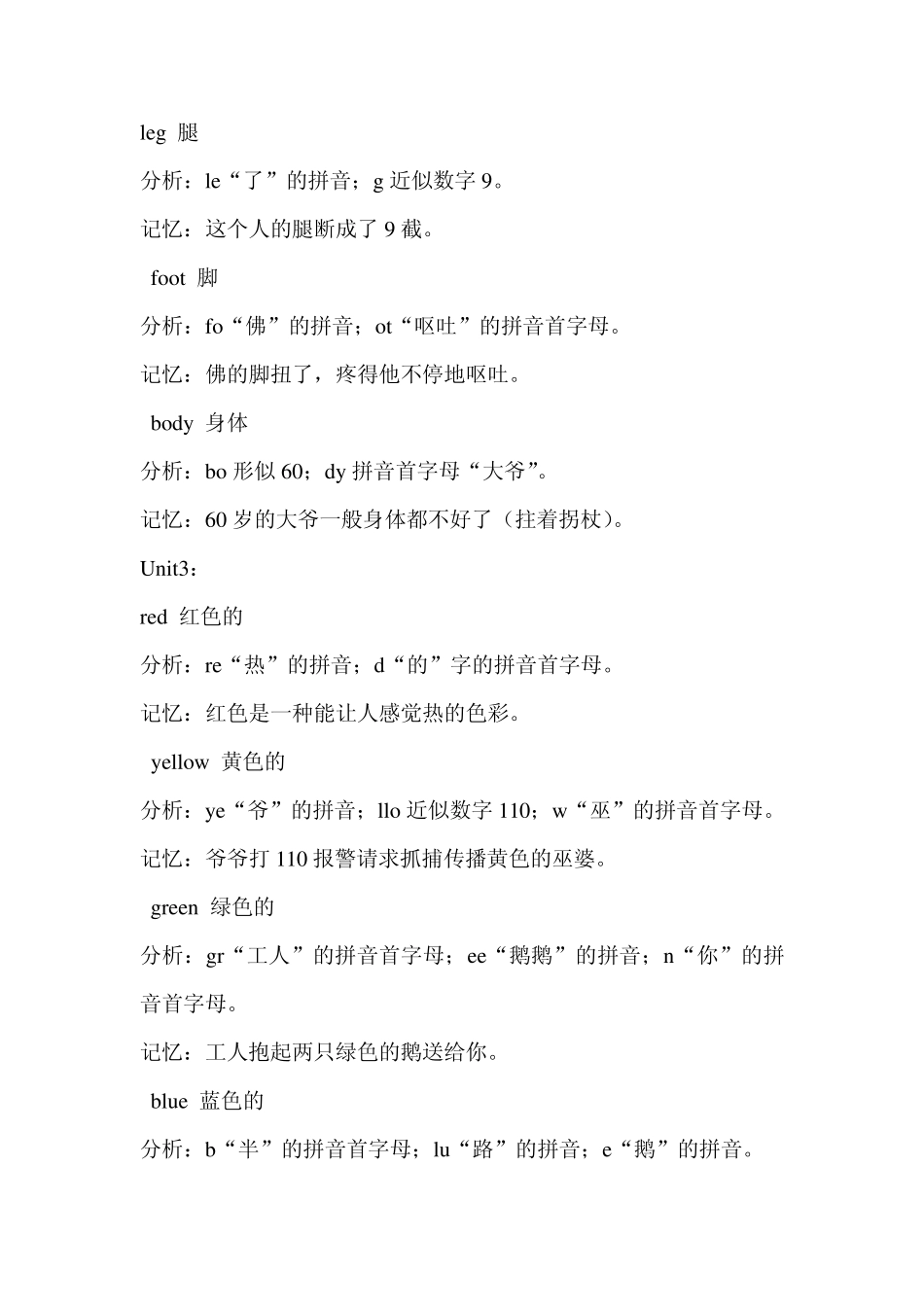 人教版三年级上下册英语四会单词_第3页