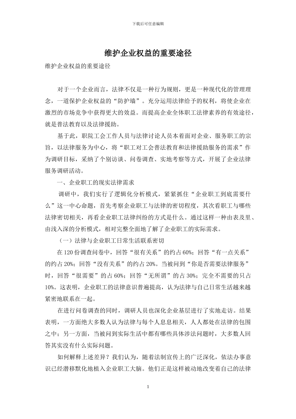 维护企业权益的重要途径_第1页
