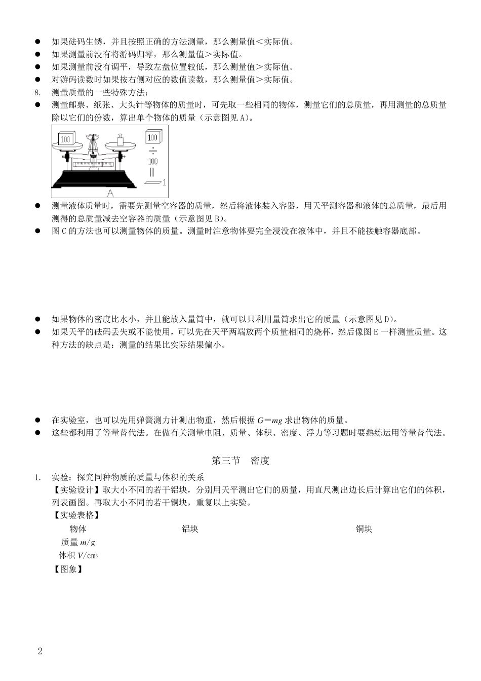 人教版中考物理复习提纲(初中全部)_第2页