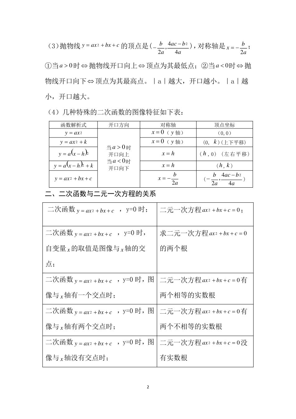 人教版九年级下册数学课本知识点归纳_第2页
