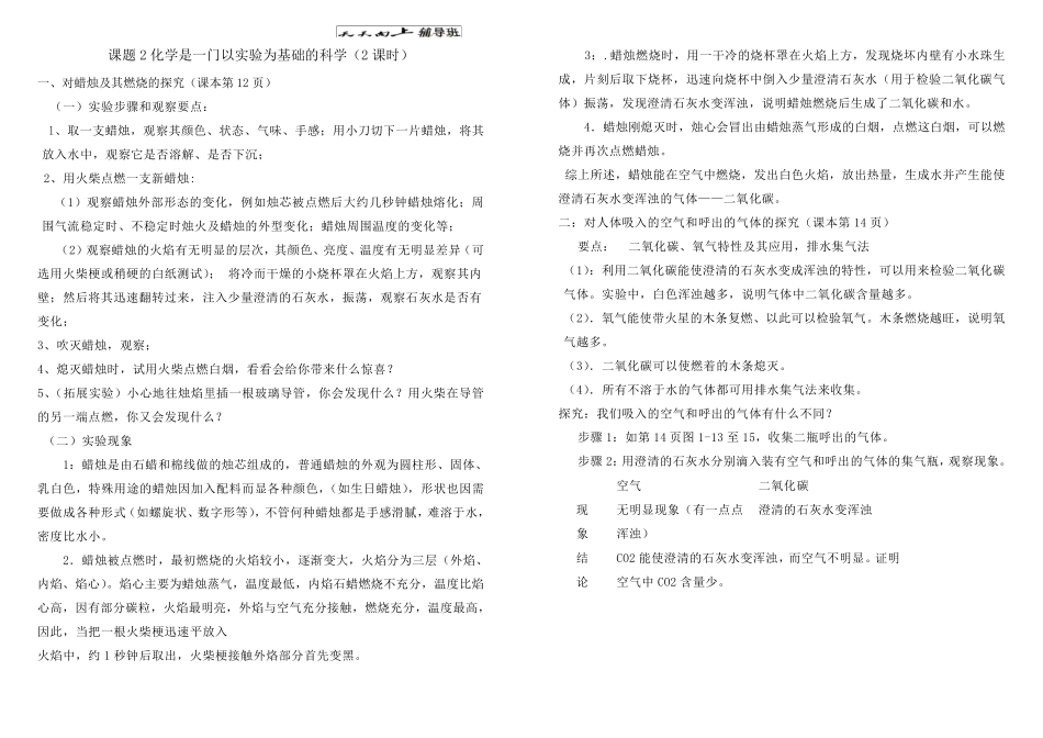 人教版九年级化学听课笔记_第2页