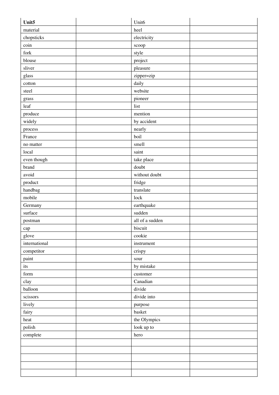 人教版九年级单词默写英译汉打印版_第3页