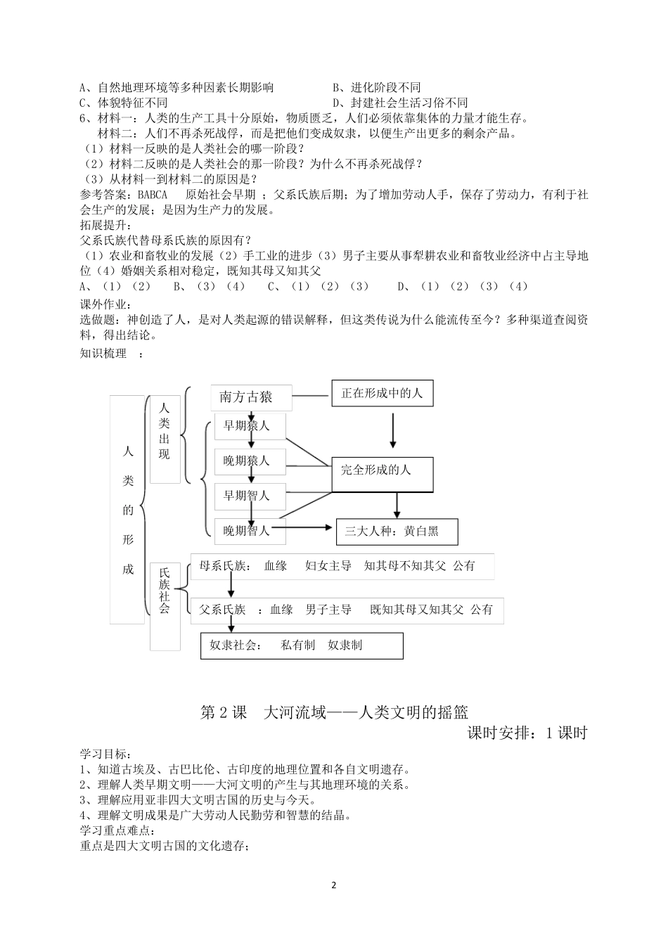 人教版九年级历史上册导学案_第2页