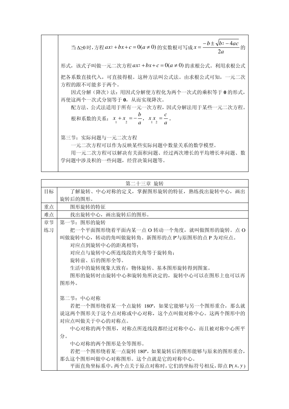 人教版九年级数学上册章节知识点_第3页