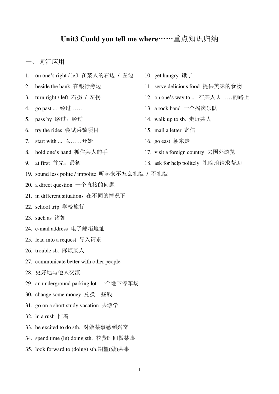 人教版九年级英语Unit3重点知识归纳_第1页