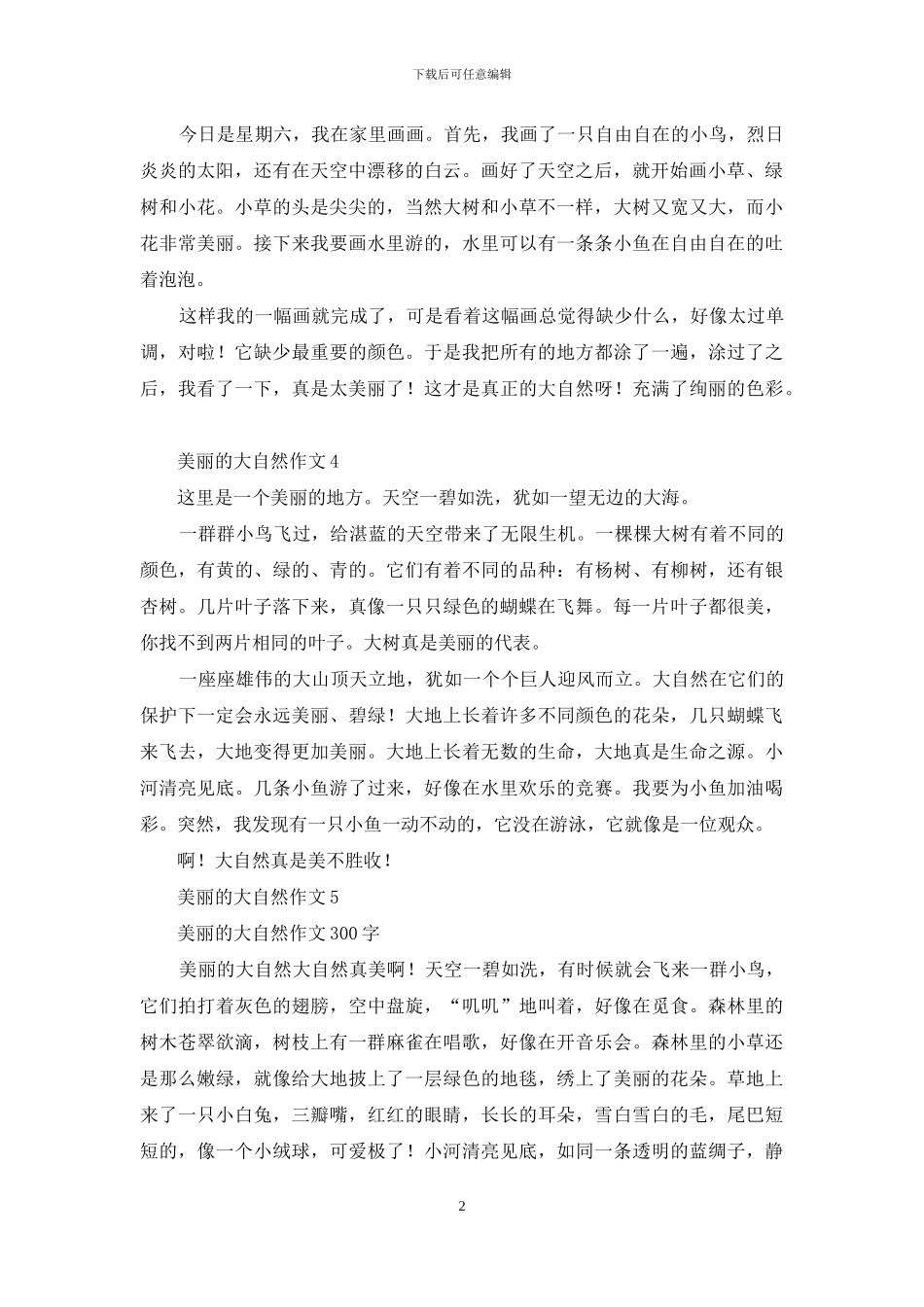 美丽的大自然作文_第2页