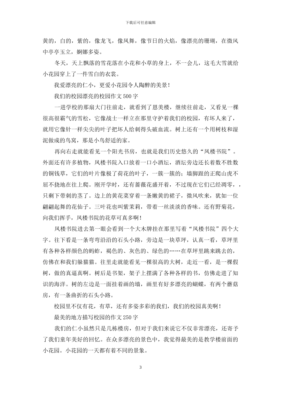 美丽的小学-描写校园的作文_第3页