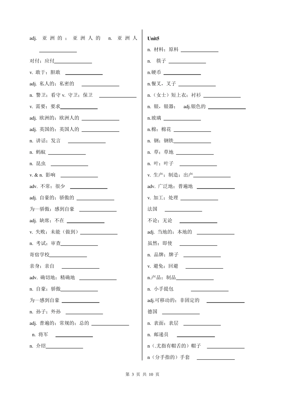 人教版九年级英语单词表默写版_第3页