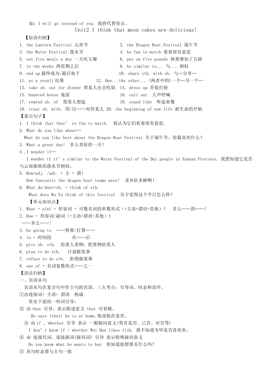 人教版九年级英语知识点归纳总结_第3页