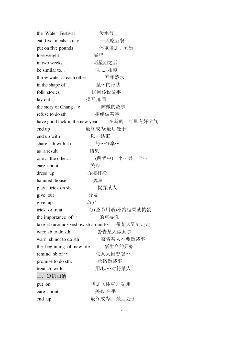 人教版九年级英语短语句型归纳_第3页