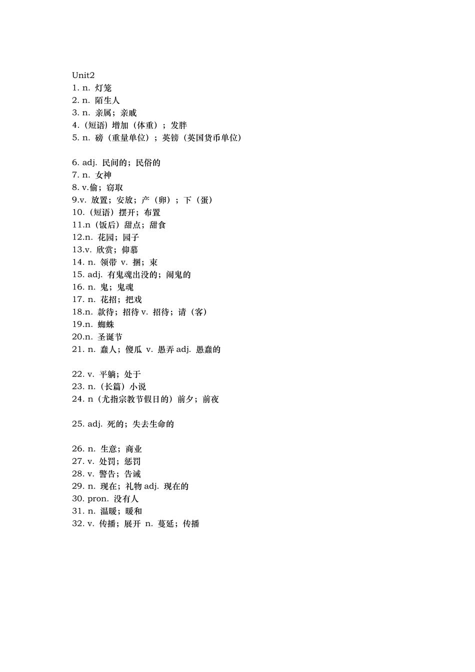 人教版九年级英语词汇听写版_第2页