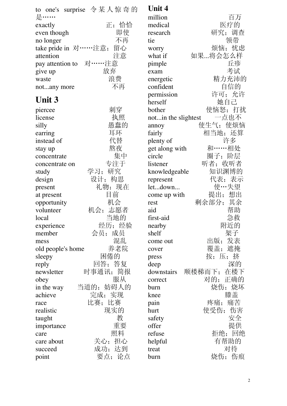 人教版九年英语单词表(英汉)_第2页