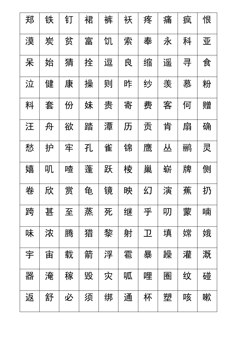 人教版二年级上册语文生字表_第3页