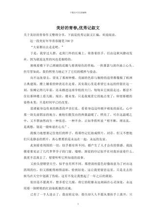 美好的青春-优秀记叙文